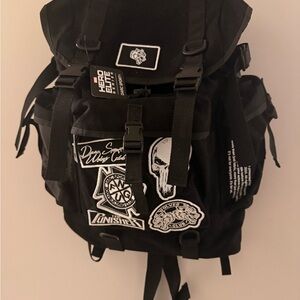 Darc Sport Black Punisher Backpack with Patches